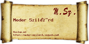 Meder Szilárd névjegykártya